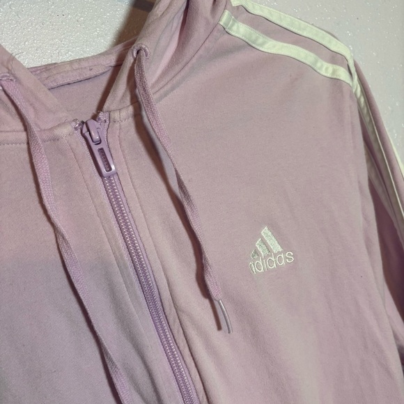 Adidas Women's Light Purple Hoodie Sweater - Picture 3 of 4